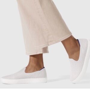Rothy’s The Original‎ Slip-On Knit Sneakers Women’s Sz 7.5 Salt White Gray Shoes